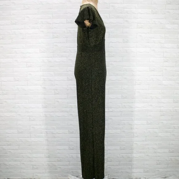 ALTAR'D STATE Jumpsuit Metallic Sexy Formal Stretch One Piece Black Gold Large - Picture 4 of 16